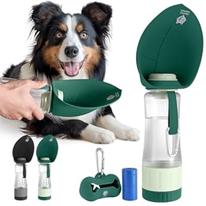 Healthy Hounds Portable Dog Water Bottle for Walking & Travel | 600ml (20.3oz) Green Leak-Proof Pet Water Dispenser | Dog Accessories & Essentials