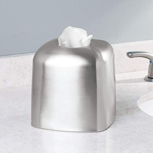 mDesign Brushed Metal Square Tissue Box Cover #TOP16
