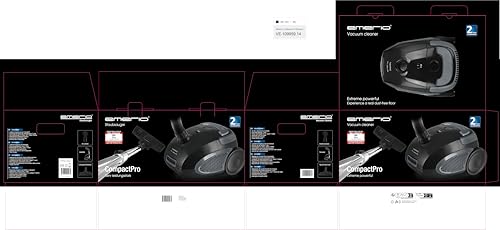 Emerio Staubsauger Sieger Preis/Leistung 05/2020 Haus&Garten Test, leistungsstark, 800 Watt, kompakt & leicht, mit Beutel, für Hard- & Teppichboden, 2.0 L, Staubbeutel Y05 kompatibel, VE-109959.14
