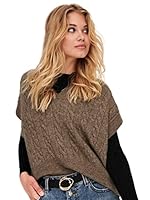 ONLY Damen Pullunder Strickpullunder ONLMELODY XS S M L XL Beige Braun V-Neck, Größe:L, Farbe:Caribou Melange 15249328