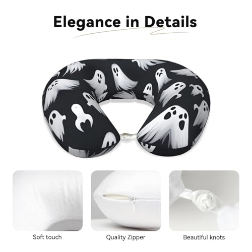 Almohada de espuma viscoelástica negra para viaje miniatura 4