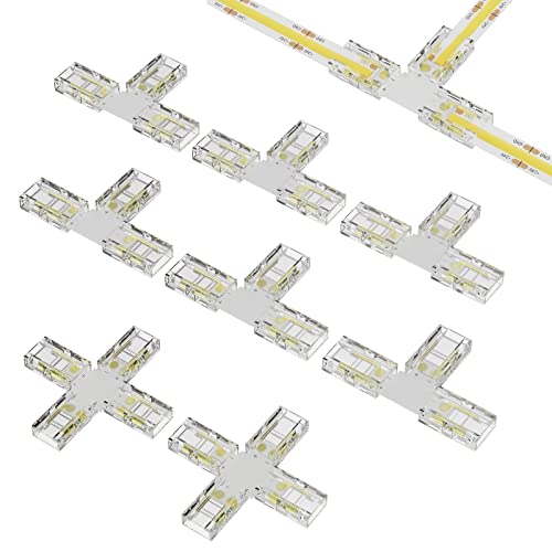 PAUTIX 8PCS connecteurs Set pour Ruban LED COB 2Pin millimètre8MM, incluant 6PCS T, 2PCS croisés