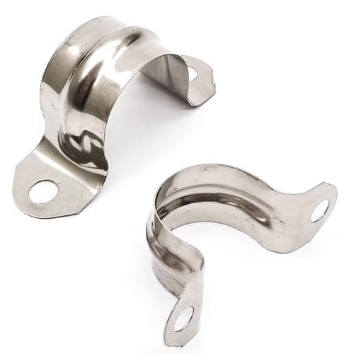 Image of Nge 3 /4inch Rigid Pipe Strap Clamp-Two Hole Strap-U Bracket Tube Clip-Stainless Steel Heavy Duty Pipe Fasten Holder-Secures Conduit,50Pcs(25mm)