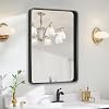 VSARHOUSE Black Bathroom Vanity Mirror 3624 Rounded Rectangle Metal Framed Bathroom Mirror for Wall Matte Black Anti Rust Bathroom Mirror for Farmhouse Hangs Horizontally or Vertically