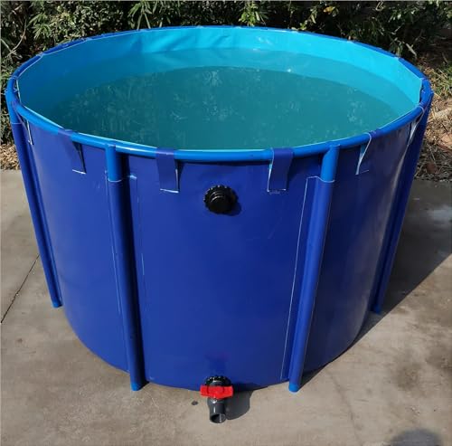 Bassin en toile avec support en acier robuste et bâche PVC imperméable pour aquaculture