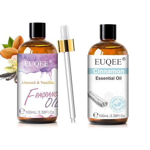 Aceite de Fragancia Almendra y Vainilla 100ml + Aceite Esencial de Canela 100ml