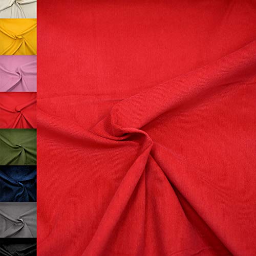 MAGAM-Stoffe Lasse Babycord Feincord Stoff Uni 100% Baumwolle Meterware 50cm (06. Rot) Cover