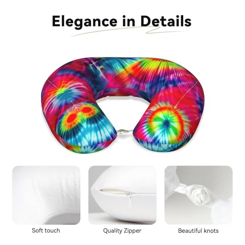 Almohada de viaje de espuma viscoelástica color tie dye miniatura 4