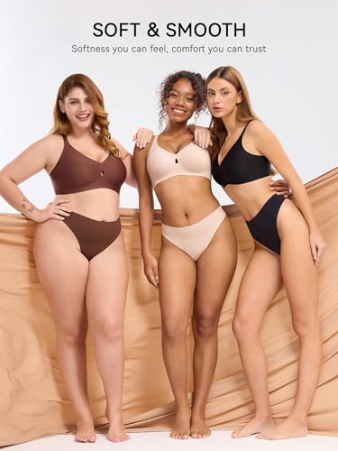 Image of LUCKMEEY Bras for Women No Underwire Wireless Bras - Seamless Push Up Full Coverage Bralettes Comfortable Everyday Bra