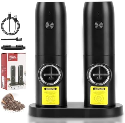 Moedor de Pimenta e Sal Elétrico Meantem, Automático, Preto