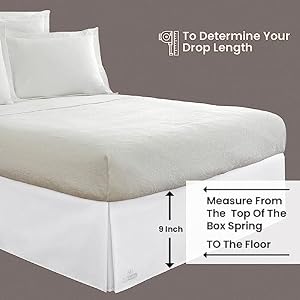 SGI 9 Inch Drop King Size White Solid Bed Skirt Split Corner Pleated Style Easy Fit Easy Care Fade & Wrinkle Resistant- Microfiber Made SGI 9 Inch Drop King Size White Solid Bed Skirt Split Corner Pleated Style Easy Fit Easy Care Fade Wrinkle Resistant Microfiber Made