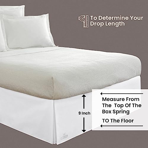 SGI-9-Inch-Drop-King-Size-White-Solid-Bed-Skirt-Split-Corner-Pleated-Style-Easy-Fit-Easy-Care-Fade-Wrinkle-Resistant-Microfiber-Made SGI 9 Inch Drop King Size White Solid Bed Skirt Split Corner Pleated Style Easy Fit Easy Care Fade Wrinkle Resistant Microfiber Made