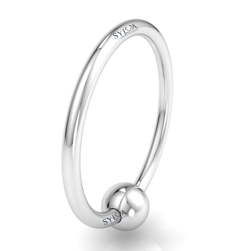 SYLVA 92.5 Sterling Silver Nose Ring for Women | Elegant Septum Ring/Nose Pin/Silver Nath/Piercing Hoop for Women & Girls | Lovely Gift | Silver nose pin for women (B0CZRXKSGR) Amazon Price History, Amazon Price Tracker