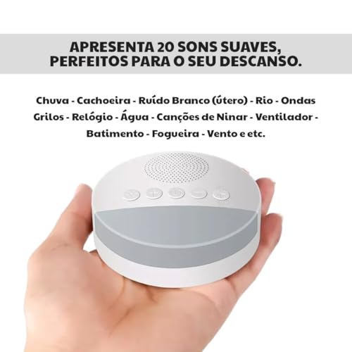 Aparelho de Som Ruído Branco Útero Ninar Acalmar Bebê Criança Relaxante Dormir