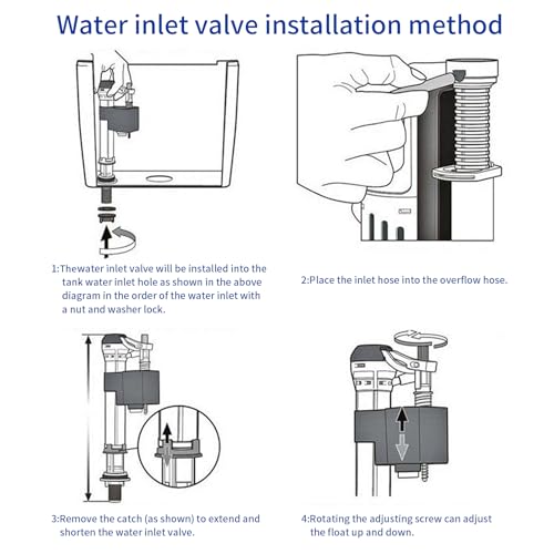 Yuecoom WC-Einlassventil, ABS WC-Druckknopf-Füllventil,Doppelspülungs-Spülkasten Siphon Bad Blau Weiß UK G1/2,Druckknopf-Füllventil für Toilettenspülventile WC-Spülventile (Kupfer)