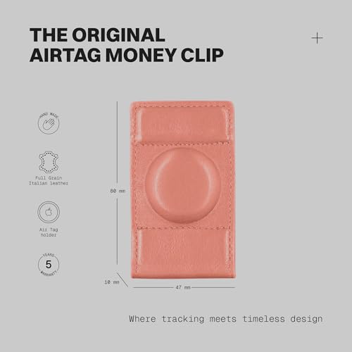 The Frenchie Co. - 2-in-1 AirTag Money Clip - Full-Grain Italian Leather - Dedicated Apple AirTag pocket for tracking - Slim magnetic cash holder for minimalist carry2