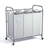 ROMOON Laundry Sorter, 3 Bag Laundry Hamper Sorter with Rolling Heavy Duty Casters, Laundry Organize