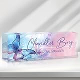 Personalized Name Plate for Desk - Custom Office Gifts for Boss, Nurse, Teacher, Manager, Coworker - Employee Appreciation Gift - Acrylic Desk Accessory - Office Decor for Men & Women