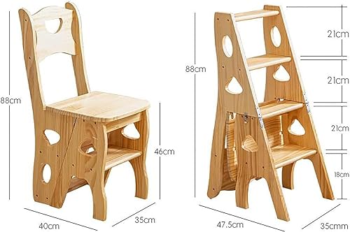 Taburete plegable de madera de 4 escalones, ligero y portátil 3