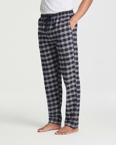 Image of Real Essentials 3 Pack: Men's Soft Cotton Flannel Pajama Pants PJ Lounge Bottoms Elastic Waist Pockets (Big and Tall)