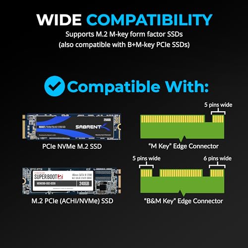 M.2 NVMe SSD a PCIe x16 Tool-Free Add-in Card (AIC) con Dissipatore di Calore in Alluminio, Adattatore Gen5 SSDs PCIe 5.0, Retrocompatibile con le Precedenti Generazioni PCIe (EC-TFPE) - Hdd - Immagine 3