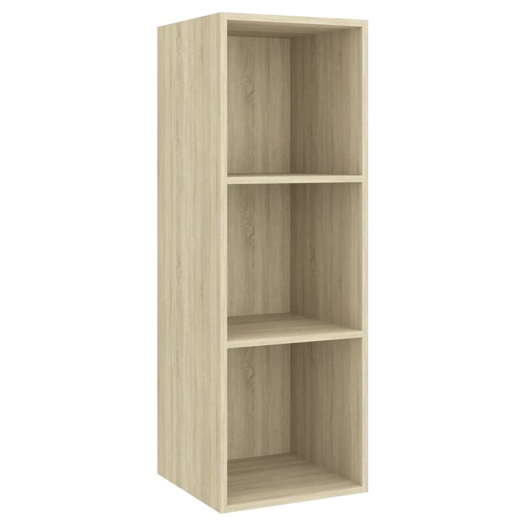 3-TLG. TV-Schrank-Set Sonoma-Eiche, Holzwerkstoff, Hängend, Modernes Media-Center für Wohnzimmer, Schlafzimmer, 37x37x107cm