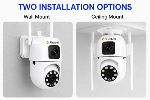 Image of Fireshell SmartHome Dual Lens CCTV Camera for Home | 5MP+5MP WiFi Camera, PTZ 360 View, AI Motion Detection, Color Night Vision & Two-Way Audio