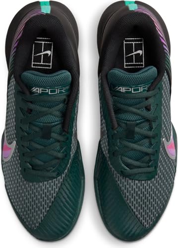 Nike Nike Men's M Zoom Vapor Pro 2 Hc PRM Low, Black Multi Colour Deep Jungle Clear Jade, 7.5 US