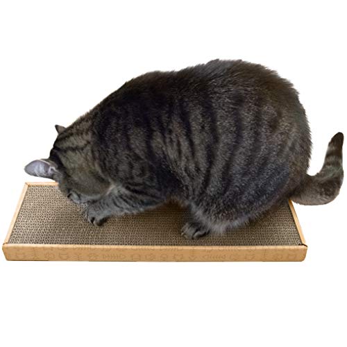 Image of Furhaven Pet Cat Scratcher | Corrugated Cat Scratcher with Catnip, Yellow, Small