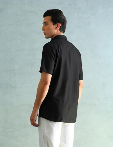 Image of Arrow Solid Regular Fit Mens Formal Shirt - Cotton, Breathable & Comfortable, Half Sleeves Shirts for Men