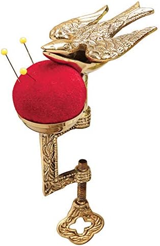 Solid Brass Replica Victorian Bird Sewing Clamp Pincushion image 3