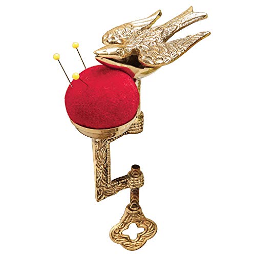 Solid Brass Replica Victorian Bird Sewing Clamp Pincushion
