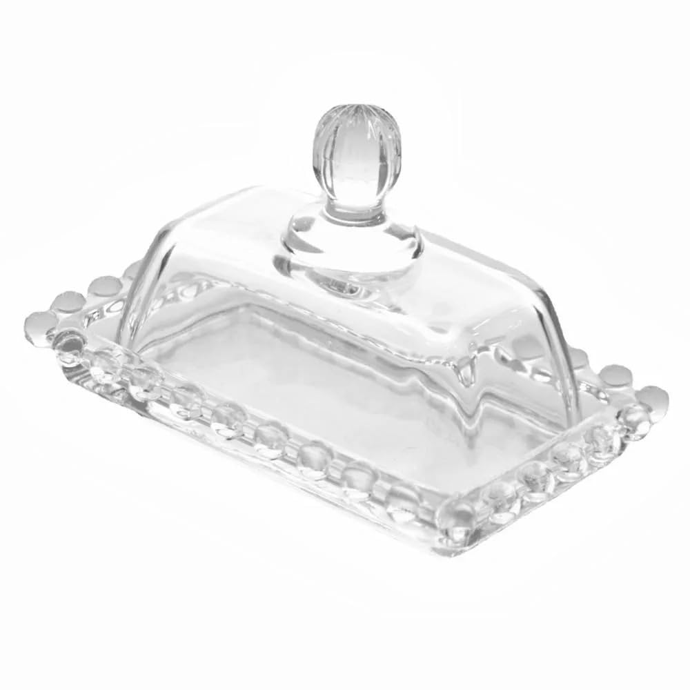 Zyyanshop One Color Butter Dish Glass Butter Dish With Lid Keeper Holder Tray Container Kitchen Accessory