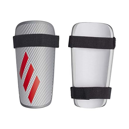 adidas X Lite Espinilleras, Adultos Unisex, Silver Met./hi-Res Red s18/white, M