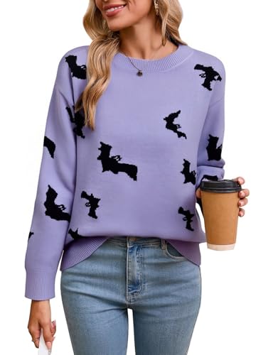 Image of Womens Cute Heart Sweater Crew Neck Long Sleeve Pullover Valentines Sweater