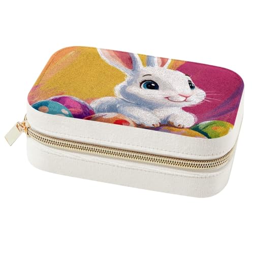 Boîte à bijoux lapin de Pâques portable pour bagues et colliers - 2