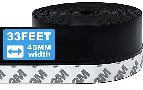 Moepie Weather Stripping-33 Feet, Silicone Seal Strip, Sealing Strip Door Tape For Doors, Windows And Shower Glass Gaps-Black(Width-45Mm) #TOP2
