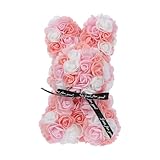 Fleur de rose – adorable forme de lapin et motif de fleur artificielle, romantique et élégant, lapins sur le thème des fêtes