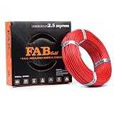KRIPA 2.5 Sqmm FR PVC Insulated CCA Copper Wire | 90 Meter Single Core Multistrand House Cable | Flame Retardant | Gauge 10 | Red
