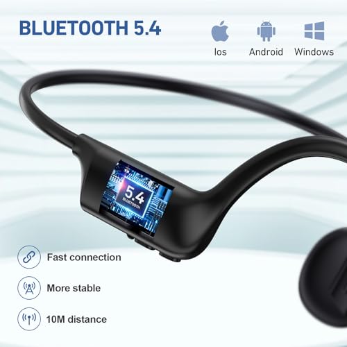 Image of Bone Conduction Headphones Bluetooth 5.4 Wireless Earphones Open Ear Headphones with Mic, Sports Earphones IPX6 Waterproof Headset, 12H Playtime for Cycling, Hiking, Running, Driving