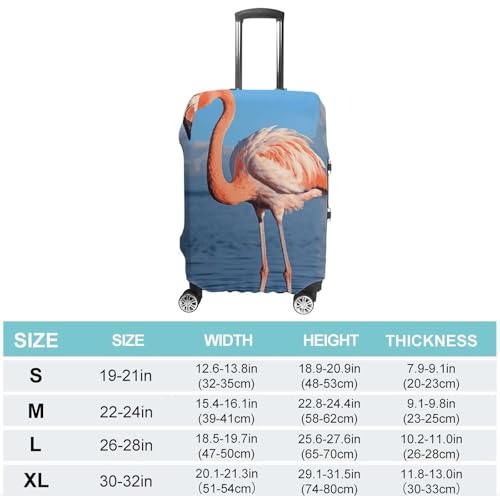 Flamingo in Water Ripple Printed Luggage Cover Protector, Fits 18-32 Inch Luggage2