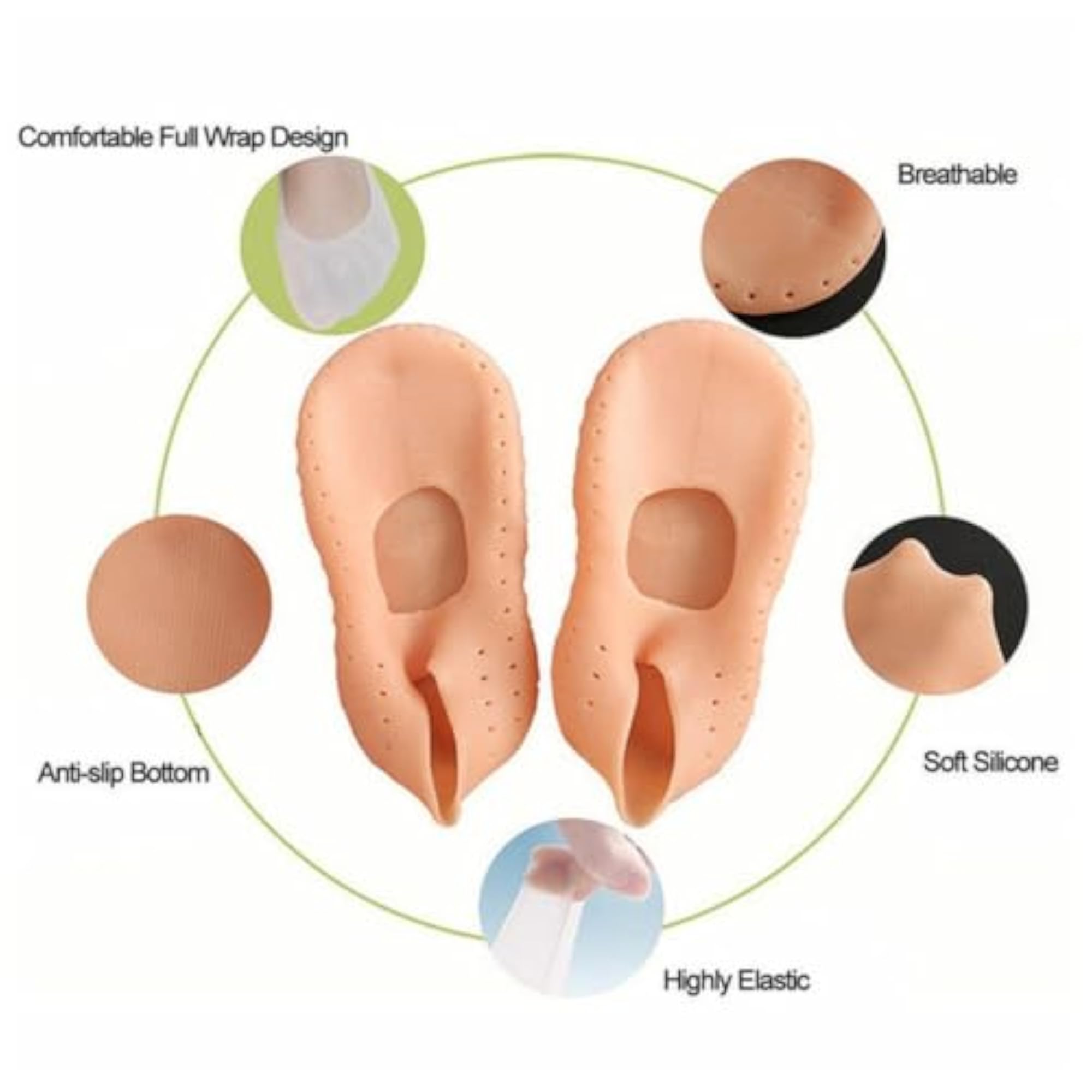Silicone Gel Foot Protector Moisturising Socks for Cracked Heels