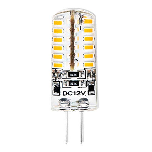 Pack de 1 bombilla LED G4 de 4 W, CC 12 V, 3014, con chip, iluminación uniforme, blanco cálido 3000 K, 4 W, equivalente a una bombilla halógena de 40 W, ángulo de haz de 360º, no regulable Cover