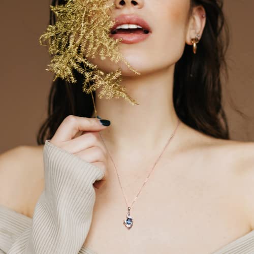 Image of 925 Sterling Silver Cubic Zirconia Crystal Peacock Necklace Gift For Self, Necklace For Girls With Message Card