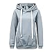 Produktbild Auiyut Damen Plüschpullover Dicker Sweatshirt Kapuzenpullover Sport Oberteil Langarmshirt Casual Bluse Warm Jumper Winter Einfarbig Pulli Hoodie Übergroße Sweatjacke mit Kapuze