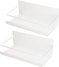 Prateleira magnética de especiarias, suporte magnético para especiarias fácil de economizar espaço ferro para armazenamento de garrafa de especiarias azeite de oliva (branco)