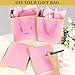 Addblu 28 Pack Bulk Luxury Gift Bags with Handles, Medium Size 9x7x3.15 Inches - Includes 28 Tissue Papers for Wedding, Birthday, Baby Shower, Thanksgiving, Christmas, & Party Favors (Pink with Gold Foil Trim)