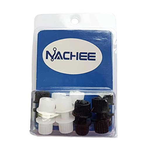 Nachee Nylon License Plate Screws, Bolts And Nuts For License Plate Frame, Plastic License Plate Fasteners Kit For Motorcycle Bike, License Plate Holder Bolt (Black And White) #TOP1