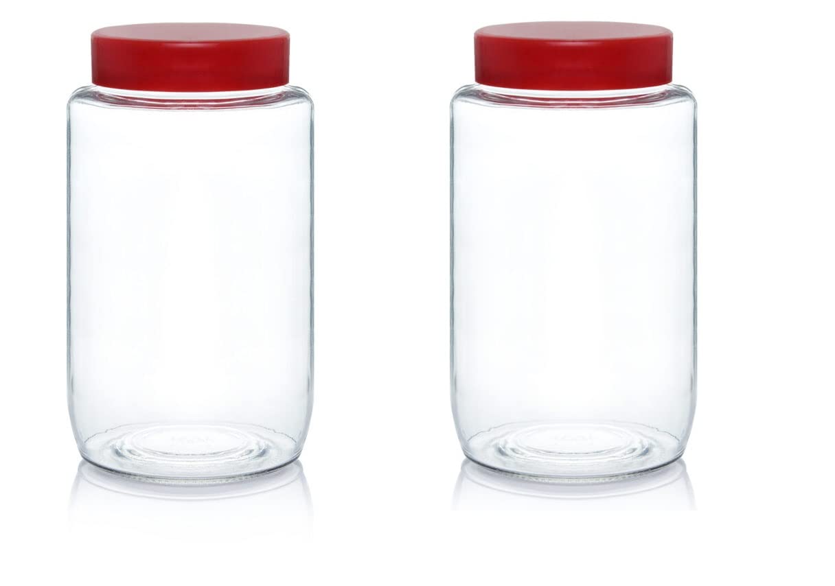 Buy Yera Glass Jar With Red Lid Kitchen Storage Container 3360 Ml