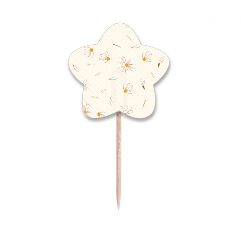 Cure-dents en forme de poire blanche fleur drapeaux étoiles poétiques